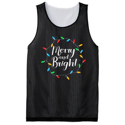 Merry And Bright Christmas Lights Mesh Reversible Basketball Jersey Tank