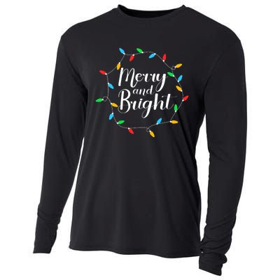 Merry And Bright Christmas Lights Cooling Performance Long Sleeve Crew