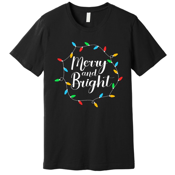 Merry And Bright Christmas Lights Premium T-Shirt