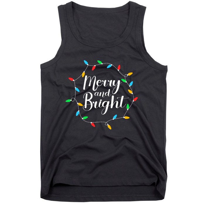 Merry And Bright Christmas Lights Tank Top