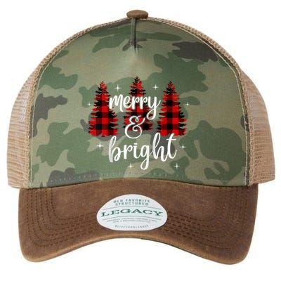 Merry And Bright Matching Family Gifts Xmas Trees Raglan Baseball Legacy Tie Dye Trucker Hat