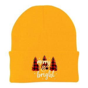 Merry And Bright Matching Family Gifts Xmas Trees Raglan Baseball Knit Cap Winter Beanie