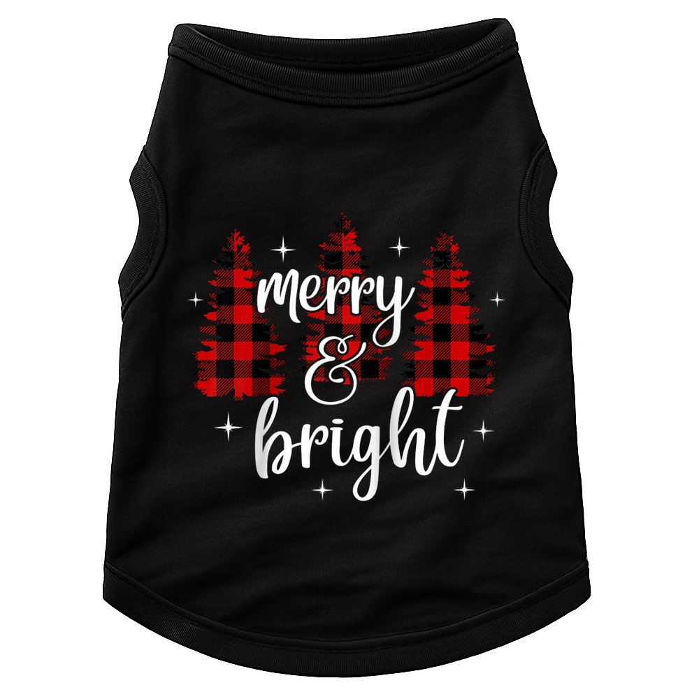 Merry And Bright Matching Family Gifts Xmas Trees Raglan Baseball Doggie Tank