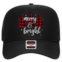 Merry And Bright Matching Family Gifts Xmas Trees Raglan Baseball High Crown Mesh Back Trucker Hat