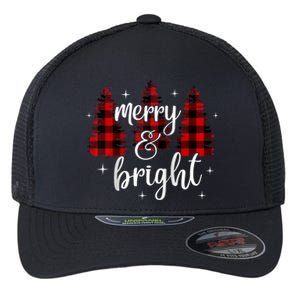 Merry And Bright Matching Family Gifts Xmas Trees Raglan Baseball Flexfit Unipanel Trucker Cap