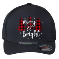 Merry And Bright Matching Family Gifts Xmas Trees Raglan Baseball Flexfit Unipanel Trucker Cap