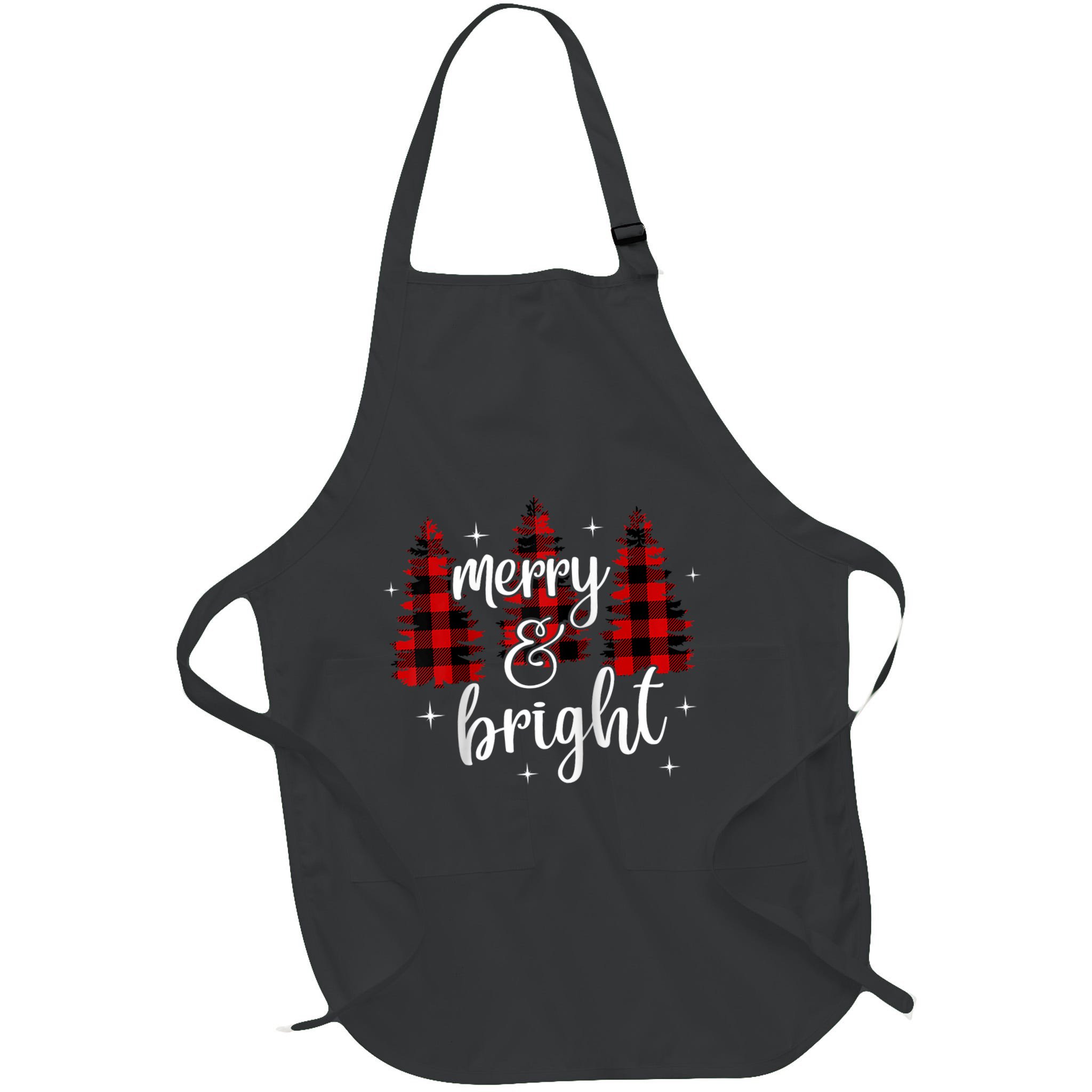 Merry And Bright Matching Family Gifts Xmas Trees Raglan Baseball Apron