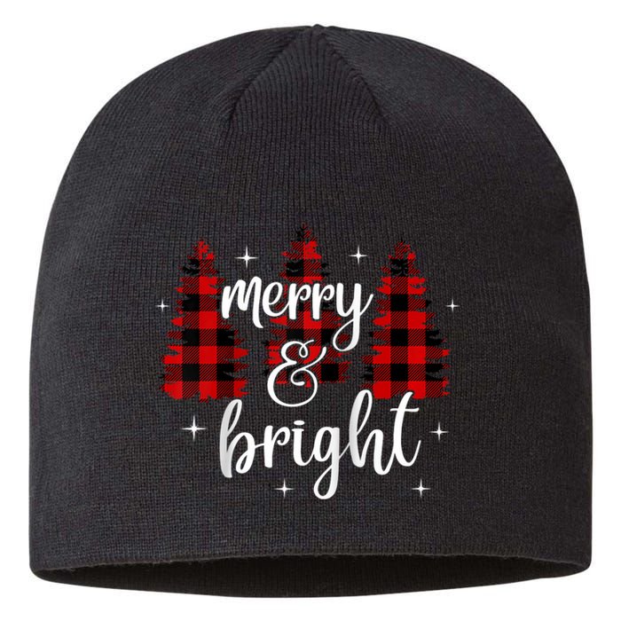 Merry And Bright Matching Family Gifts Xmas Trees Raglan Baseball Sustainable Beanie