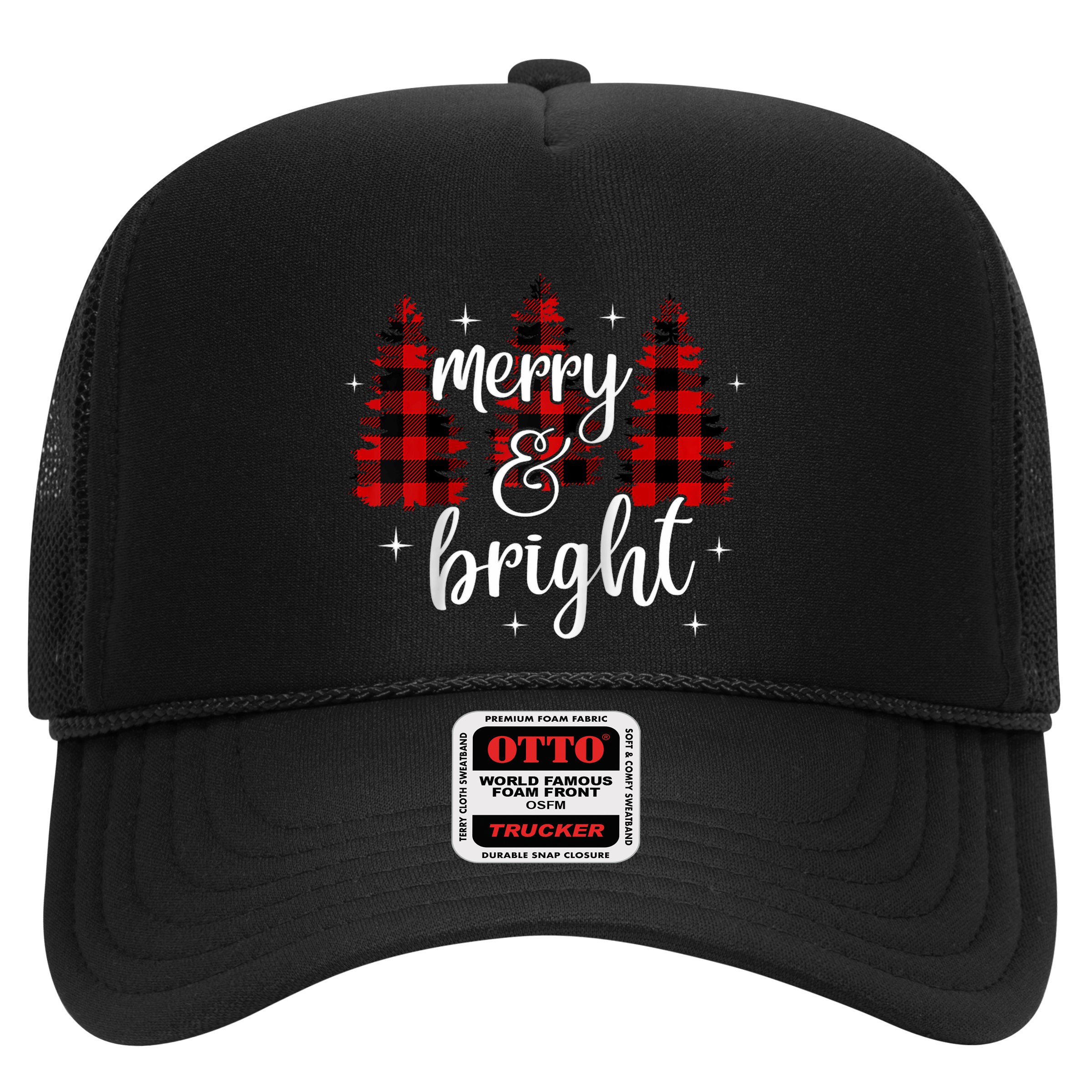 Merry And Bright Matching Family Gifts Xmas Trees Raglan Baseball Hat