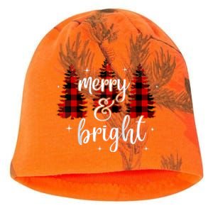 Merry And Bright Matching Family Gifts Xmas Trees Raglan Baseball Kati - Camo Knit Beanie