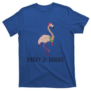 Merry And Bright Pink Flamingo Christmas Meaningful Gift T-Shirt