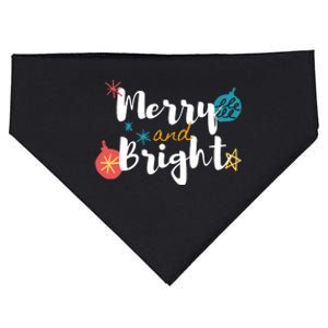 Merry And Bright Christmas Lights Women Xmas Graphic USA-Made Doggie Bandana