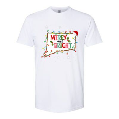 Merry And Bright Christmas Lights Xmas Connecticut State Premium Softstyle CVC T-Shirt