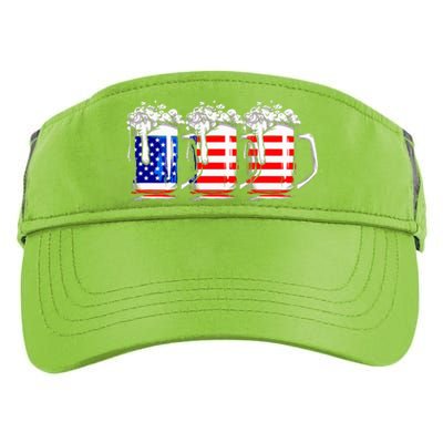 Men American Beer 4th Of July American Flag Adult Drive Performance Visor