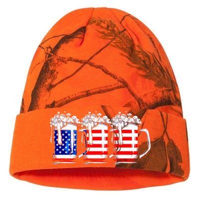 Men American Beer 4th Of July American Flag Kati Licensed 12" Camo Beanie