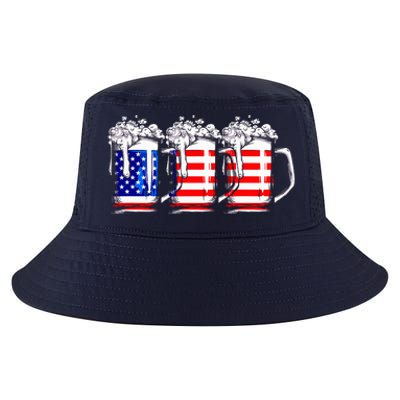 Men American Beer 4th Of July American Flag Cool Comfort Performance Bucket Hat