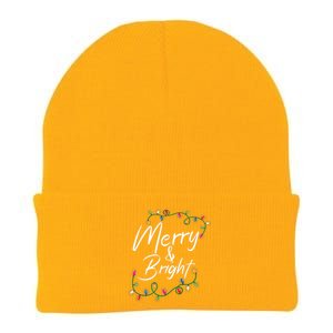 Merry And Bright Christmas Lights Xmas Holiday Family Match Knit Cap Winter Beanie