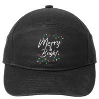 Merry And Bright Christmas Lights Xmas Holiday Family Match 7-Panel Snapback Hat