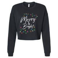 Merry And Bright Christmas Lights Xmas Holiday Family Match Cropped Pullover Crew