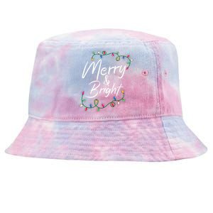 Merry And Bright Christmas Lights Xmas Holiday Family Match Tie-Dyed Bucket Hat