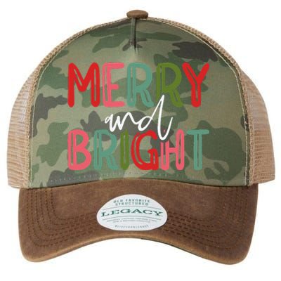 Merry And Bright Christmas Pajama Cute XMas Holiday Legacy Tie Dye Trucker Hat