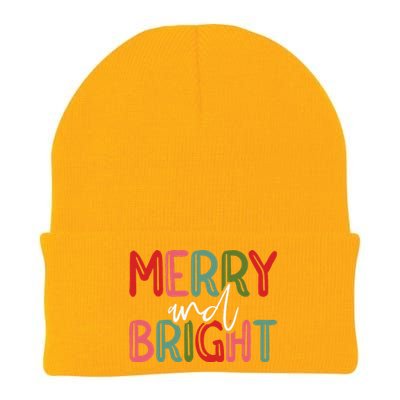 Merry And Bright Christmas Pajama Cute XMas Holiday Knit Cap Winter Beanie