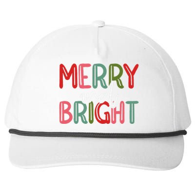 Merry And Bright Christmas Pajama Cute XMas Holiday Snapback Five-Panel Rope Hat