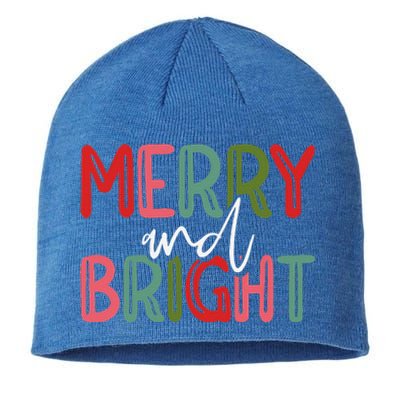 Merry And Bright Christmas Pajama Cute XMas Holiday Sustainable Beanie