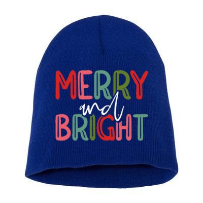 Merry And Bright Christmas Pajama Cute XMas Holiday Short Acrylic Beanie