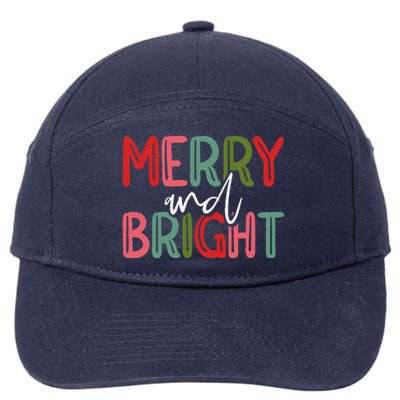 Merry And Bright Christmas Pajama Cute XMas Holiday 7-Panel Snapback Hat