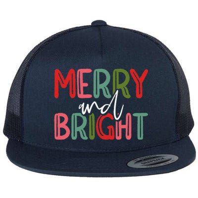 Merry And Bright Christmas Pajama Cute XMas Holiday Flat Bill Trucker Hat