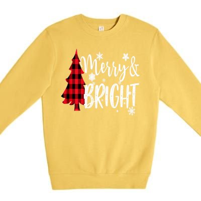 Merry And Bright Christmas Long Sleeve Premium Crewneck Sweatshirt