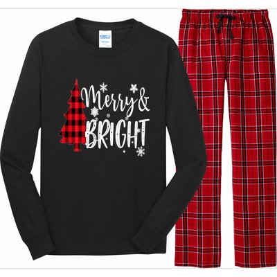 Merry And Bright Christmas Long Sleeve Long Sleeve Pajama Set