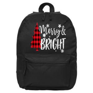 Merry And Bright Christmas Long Sleeve 16 in Basic Backpack