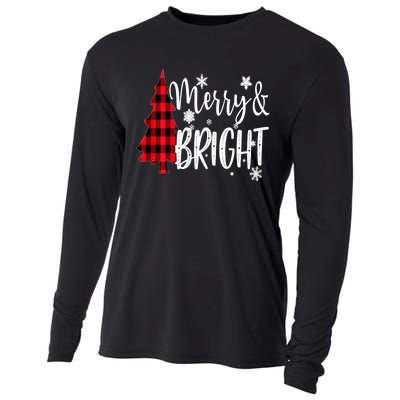 Merry And Bright Christmas Long Sleeve Cooling Performance Long Sleeve Crew