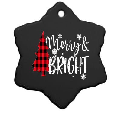 Merry And Bright Christmas Long Sleeve Ceramic Star Ornament