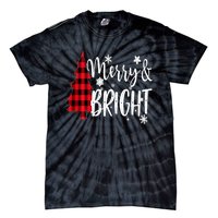 Merry And Bright Christmas Long Sleeve Tie-Dye T-Shirt