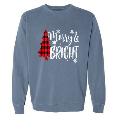 Merry And Bright Christmas Long Sleeve Garment-Dyed Sweatshirt