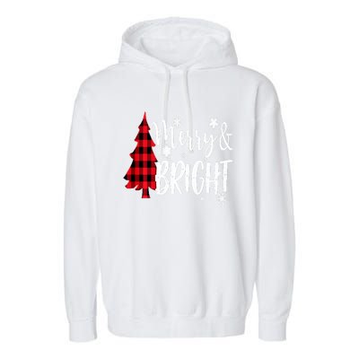 Merry And Bright Christmas Long Sleeve Garment-Dyed Fleece Hoodie