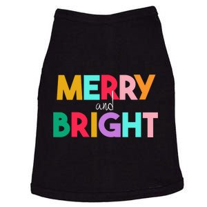 Merry And Bright Christmas Modern Colorful Holiday Long Sleeve Doggie Tank