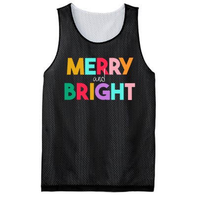 Merry And Bright Christmas Modern Colorful Holiday Long Sleeve Mesh Reversible Basketball Jersey Tank