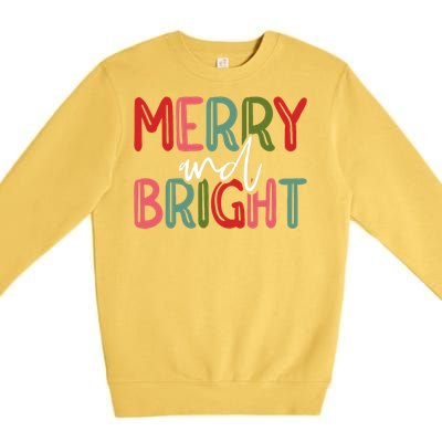 Merry And Bright Christmas Pajama Cute Xmas Holiday Premium Crewneck Sweatshirt