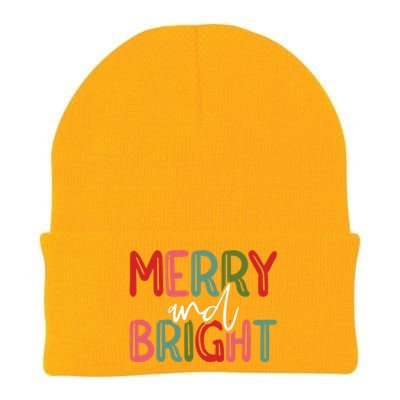 Merry And Bright Christmas Pajama Cute Xmas Holiday Knit Cap Winter Beanie