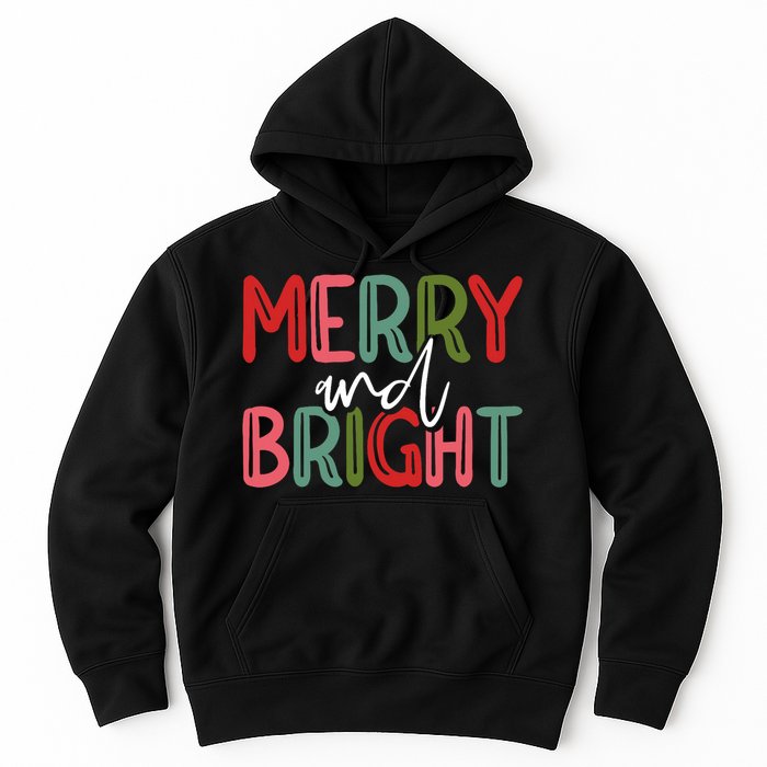 Merry And Bright Christmas Pajama Cute Xmas Holiday Hoodie