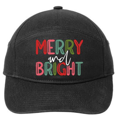 Merry And Bright Christmas Pajama Cute Xmas Holiday 7-Panel Snapback Hat