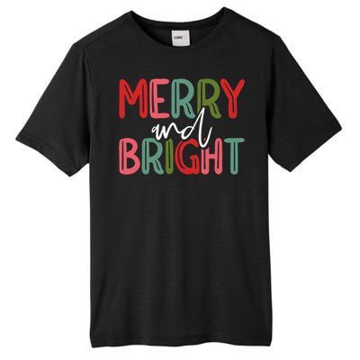 Merry And Bright Christmas Pajama Cute Xmas Holiday Tall Fusion ChromaSoft Performance T-Shirt