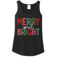 Merry And Bright Christmas Pajama Cute Xmas Holiday Ladies Essential Tank