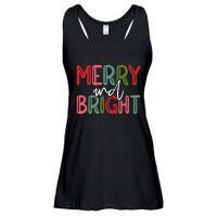 Merry And Bright Christmas Pajama Cute Xmas Holiday Ladies Essential Flowy Tank