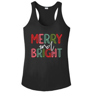 Merry And Bright Christmas Pajama Cute Xmas Holiday Ladies PosiCharge Competitor Racerback Tank