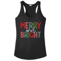 Merry And Bright Christmas Pajama Cute Xmas Holiday Ladies PosiCharge Competitor Racerback Tank